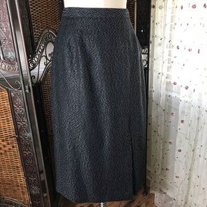 Vintage Sasson Metallic Black Midi Skirt